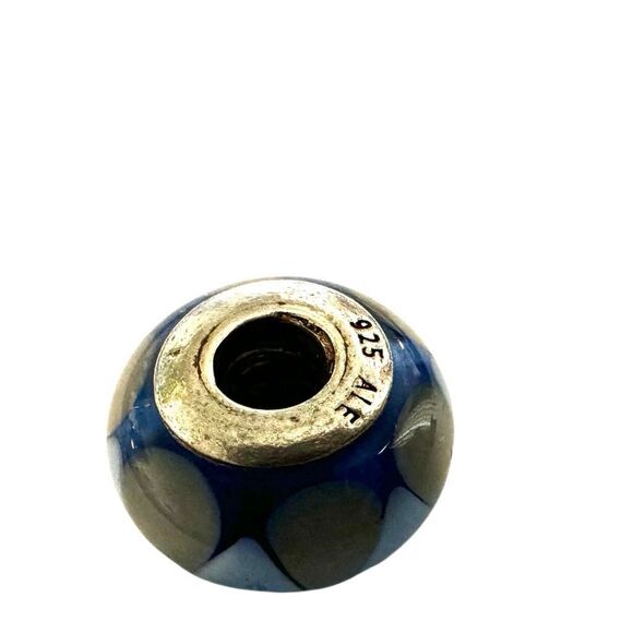PANDORA Unique Blue Captivating Murano Glass Charm 925 - Picture 8 of 12